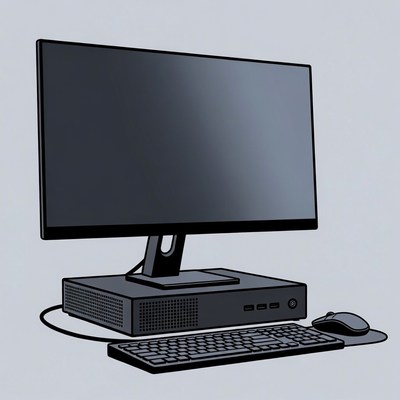 Desktop Computer with Monitor Keyboard Mouse