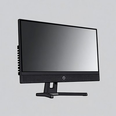 Black Computer Monitor Illustration