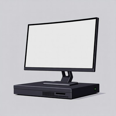 Black Computer Monitor on Base