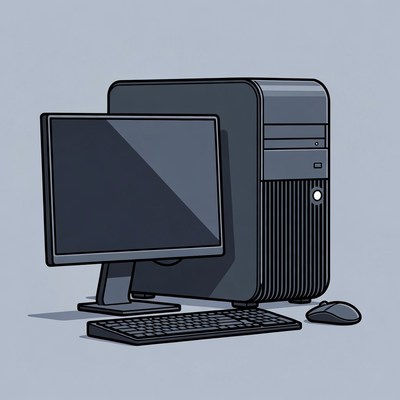 Desktop Computer Illustration