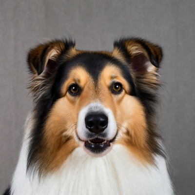 Close-up of smiling Shetland Sheepdog