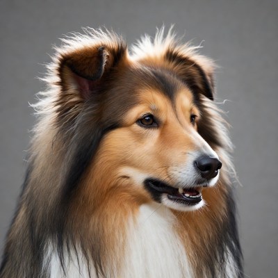 Collie dog profile portrait