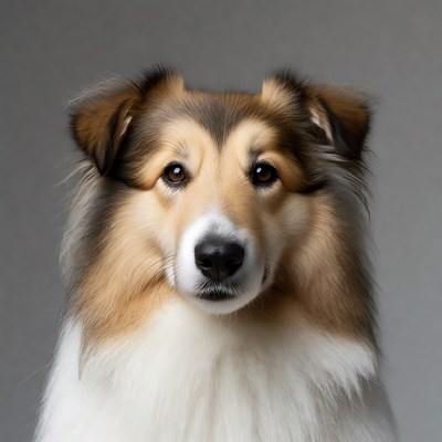 Closeup of Rough Collie Dog
