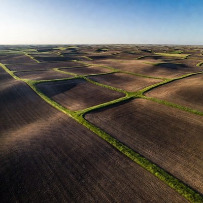 Aerial View of Farm Fields
