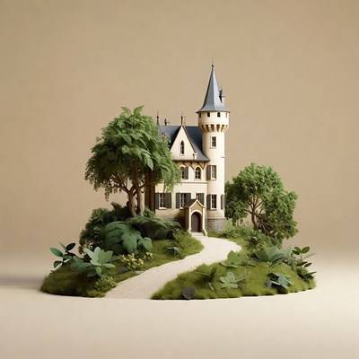 Miniature Castle on Grassy Island