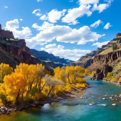 Autumn River in Red Rock Canyon