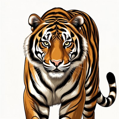 Roaring tiger illustration