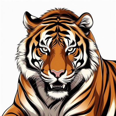 Roaring tiger illustration
