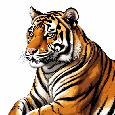 Tiger illustration on white background