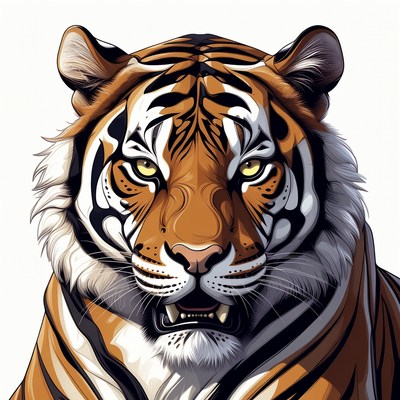 Roaring tiger head illustration