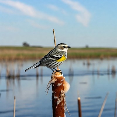 Yellow-rumped Warbler on perch