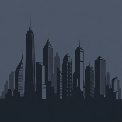 Modern City Skyline Silhouette