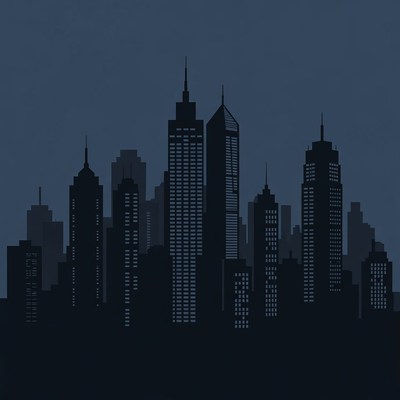 Dark City Skyline Silhouette