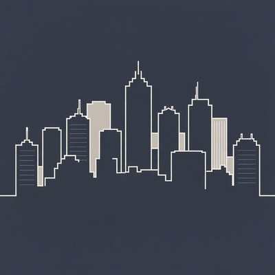 Silhouette City Skyline Illustration