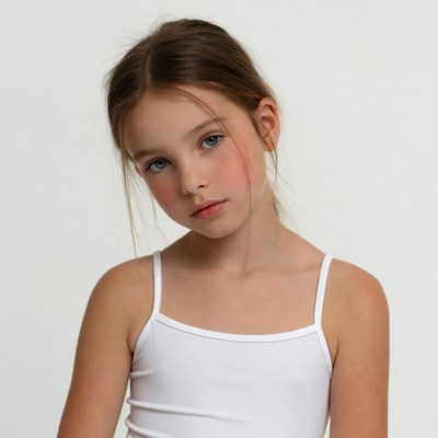 Young girl in white camisole