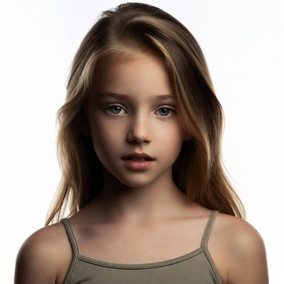 Young girl with long brown hair