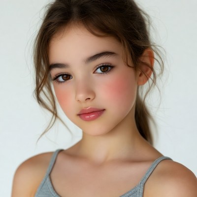 Young girl with ponytail close-up