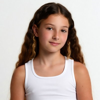 Young girl with curly hair
