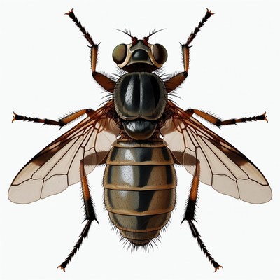 Detailed illustration of hoverfly