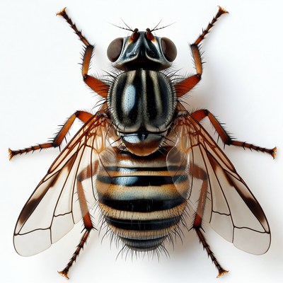 Hoverfly on white background