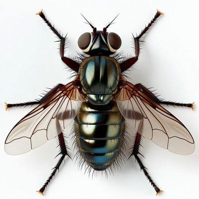 Detailed Bluebottle Fly Illustration
