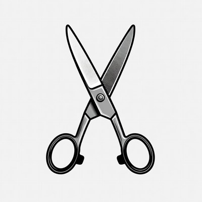 Open Scissors Illustration