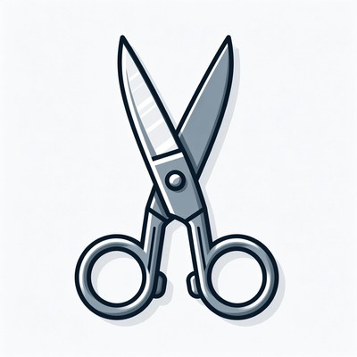 Silver Scissors Illustration