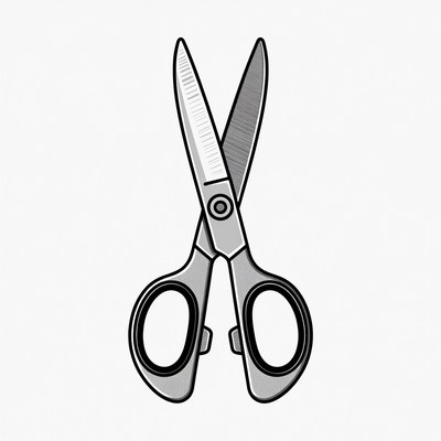 Silver Scissors Illustration