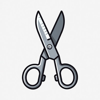 Silver Scissors Illustration