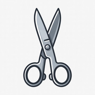 Silver Scissors Illustration