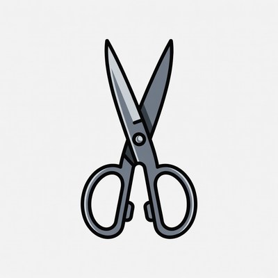 Silver Scissors Illustration