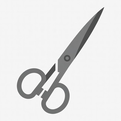 Gray Scissors Illustration