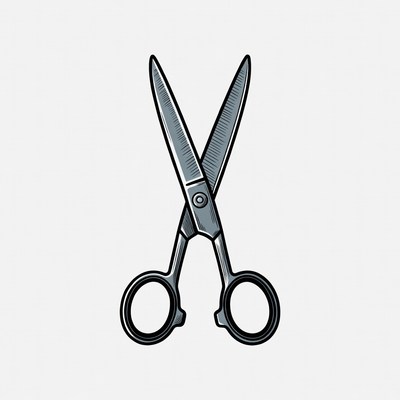 Open Scissors Illustration
