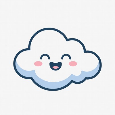 Cute Smiling Cloud Illustration