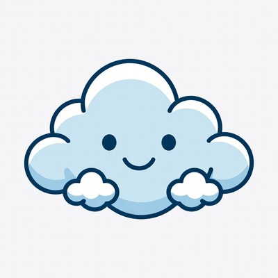 Cute Smiling Cloud Illustration