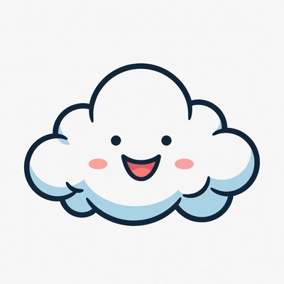 Cute Smiling Cloud Illustration