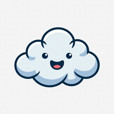 Cute Smiling Cloud Illustration