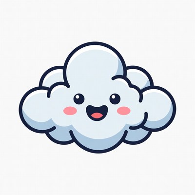 Cute Smiling Cloud Illustration