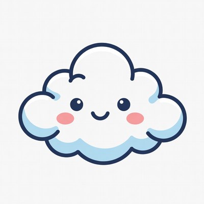 Cute smiling cloud illustration