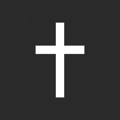 White Cross on Black Background