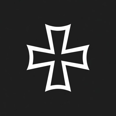 White Iron Cross Symbol