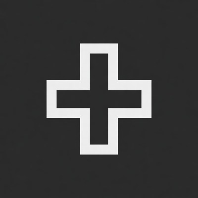 White Cross on Black Background