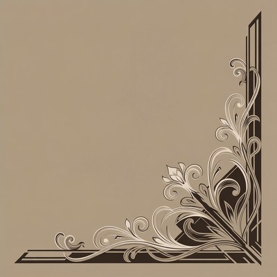 Ornate Floral Corner Border Design
