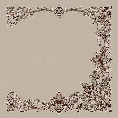 Ornate Floral Vector Frame