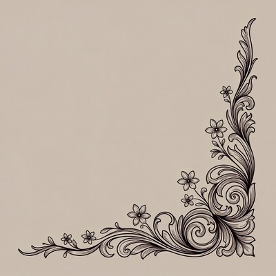 Floral Corner Border Illustration