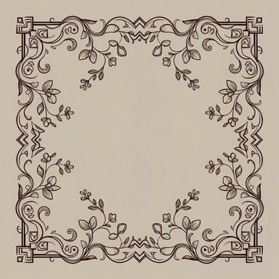 Ornate Floral Frame Border