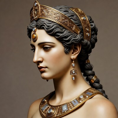 Ancient Greek Woman Statue Profile