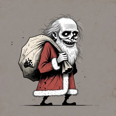 Creepy Zombie Santa Claus with Sack