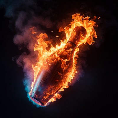 Flaming Bowling Pin