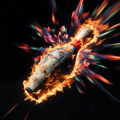 Burning Bowling Pin Explosion